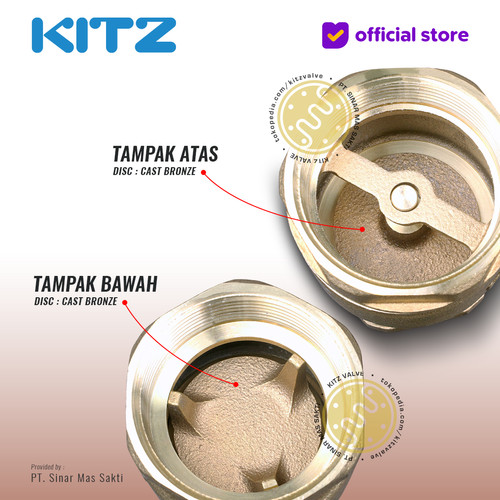 KITZ Tusen Klep Lift Check Valve Fig. 125 VF , 2" - 50A - 50mm , Drat