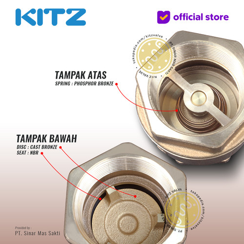 KITZ Tusen Klep Lift Check Valve w. Spring Fig. 150 RF , 3/4" - 20mm