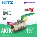 NPT Ball Valve KITZ Fig. 600 AKTK , 1 1/2" - 40mm , Drat Kasar