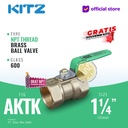 NPT Ball Valve KITZ Fig. 600 AKTK , 1 1/4" - 32mm , Drat Kasar