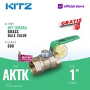 NPT Ball Valve KITZ Fig. 600 AKTK , 1" - 25A - 25mm , Drat Kasar