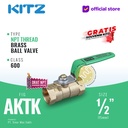 NPT Ball Valve KITZ Fig. 600 AKTK , 1/2" - 15A - 15mm , Drat Kasar