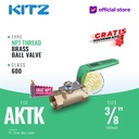 NPT Ball Valve KITZ Fig. 600 AKTK , 3/8" - 10A - 10mm , Drat Kasar