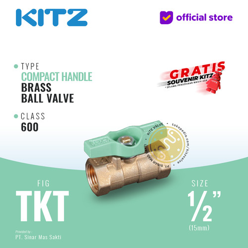 KITZ Compact Ball Valve Fig. 600 TKT, 1/2" - 15A - 15mm , Drat Screw