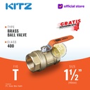 KITZ Brass Ball Valve Fig. 400 T , 1 1/2" - 40A - 40mm , Drat / Screw