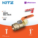KITZ Brass Ball Valve Fig. 400 T , 1" - 25A - 25mm , Drat / Screw
