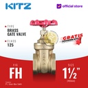 KITZ Brass Gate Valve Fig. 125 FH 1 1/2" - 40A - 40mm , Drat / Screw