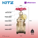 KITZ Brass Gate Valve Fig. 125 FH , 2 1/2" - 65A - 65mm , Drat / Screw