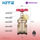 KITZ Brass Gate Valve Fig. 125 FH , 2" - 50A - 50mm , Drat / Screw