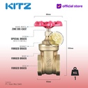 KITZ Brass Gate Valve Fig. 125 FH 1 1/2" - 40A - 40mm , Drat / Screw