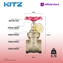 KITZ Brass Gate Valve Fig. 125 FH , 1 1/4" - 32A - 32mm , Drat / Screw
