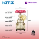 KITZ Brass Gate Valve Fig. 125FH 3/4" - 20A - 20mm , Drat / Screw