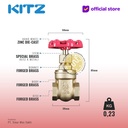KITZ Brass Gate Valve Fig. 125FH , 3/8" - 10A - 10mm , Drat / Screw
