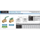 NPT Ball Valve KITZ Fig. 600 AKTK , 3/8" - 10A - 10mm , Drat Kasar