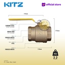 KITZ Full Port Ball Valve Fig. 600 SZA , 2" - 50A - 50mm , Drat Screw