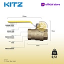 KITZ Full Port Ball Valve Fig. 600 SZA , 1" - 25A - 25mm , Drat Screw