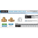 Klep Tabok / Check Valve KITZ Fig. 125 R, 1/2" - 15mm , Drat / Screw