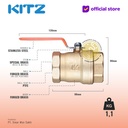 KITZ Brass Ball Valve Fig. 400 T , 1 1/2" - 40A - 40mm , Drat / Screw