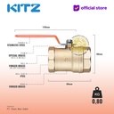 KITZ Brass Ball Valve Fig. 400 T , 1 1/4" - 32A - 32mm , Drat / Screw