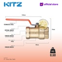 KITZ Brass Ball Valve Fig. 400 T , 1" - 25A - 25mm , Drat / Screw