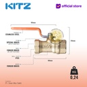 KITZ Brass Ball Valve Fig. 400 T , 1/2" - 15A - 15mm , Drat / Screw