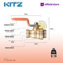 KITZ Brass Ball Valve Fig. 400 T , 1/4" - 8A - 8mm , Drat / Screw