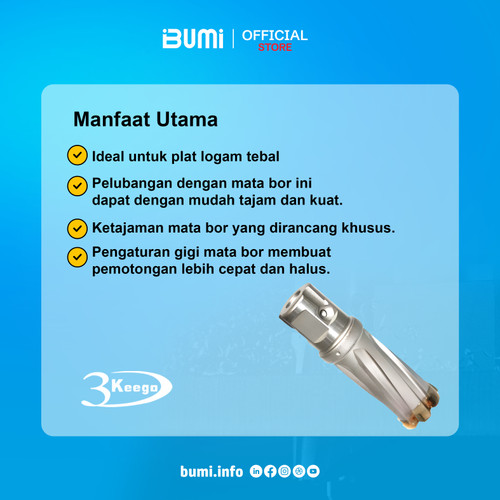 Mata Bor 3keego TCT depth 35mm O20mm - O 35mm