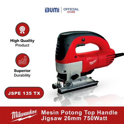 Milwaukee - Gergaji Jigsaw 26 mm - 750 W - JSPE 135 TX