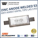 Zinc Anode Welded / Anti Karat Kapal Tipe Las S3 3 kg Wilson Walton (Bersertifikat)