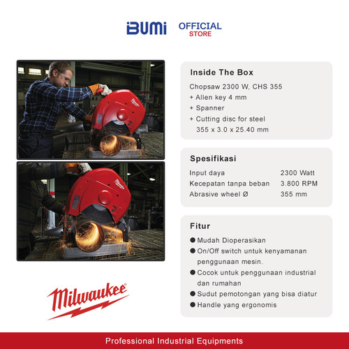 Milwaukee - Cut Off - Mesin Potong 14 inch - 2300 W - CHS 355
