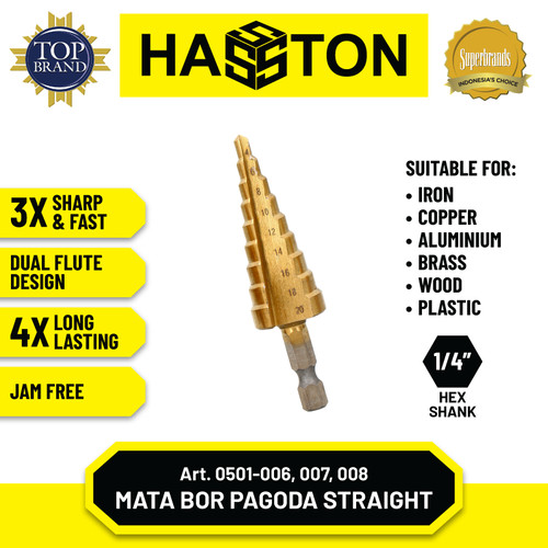Hasston Mata Bor Pagoda Spiral Multi / Hss Titanium Coated (0501)