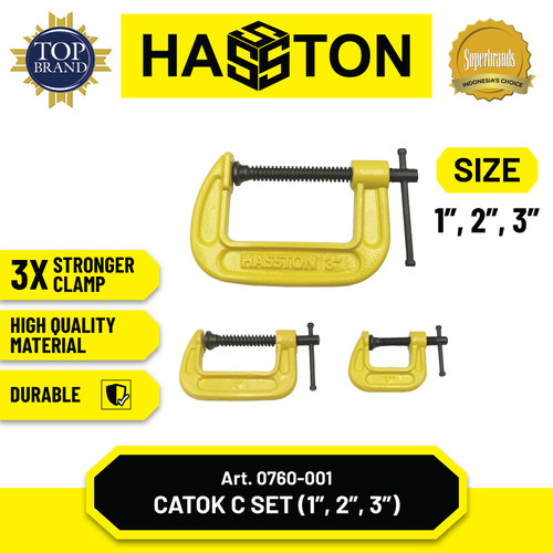 Hasston Alat Jepit Catok C / C-Clamp Klem C Kuning (0760)