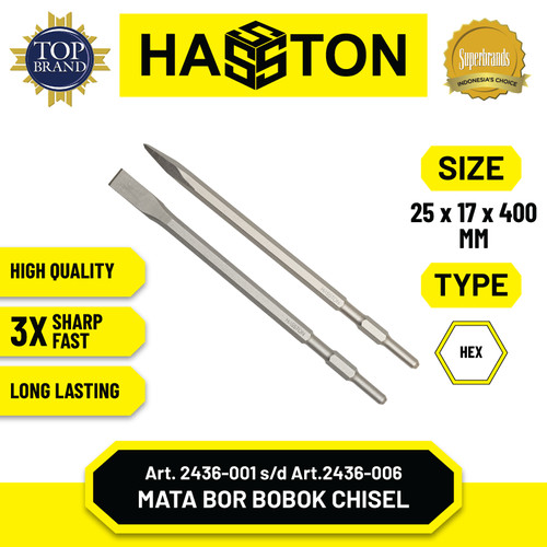 Hasston Mata Bor Hex Bobok Beton Tembok / Chisel Flat-Point (2436)