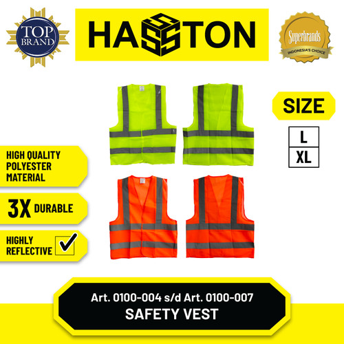 Hasston Safety Vest Size L / Rompi Keselamatan Orange (0100-006)