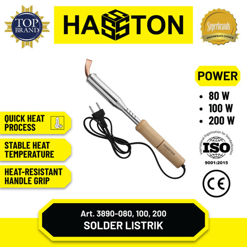 Hasston Solder Listrik Handle Kayu / Soldering Iron (3890)