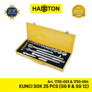 Hasston Kunci Socket 25pcs Chrome / Kunci Sok Set / Kunci Shock (1730)