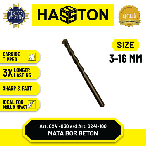 Hasston Mata Bor Beton Pendek 6mm x 100mm / Drill Bit (0241-060)