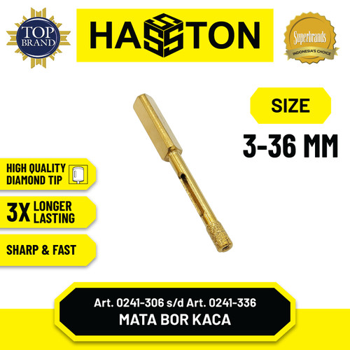 Hasston Mata Bor Kaca 6mm / Diamond Glass Drill Bits (0241-306)