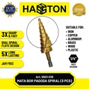 Hasston Mata Bor Pagoda Spiral Set 3Pcs /HSS Titanium Coated(0501-019)