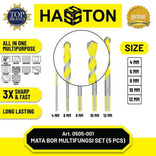 Hasston Mata Bor Multifungsi Set 5 Pcs / Drill Bit Set (0505-001)