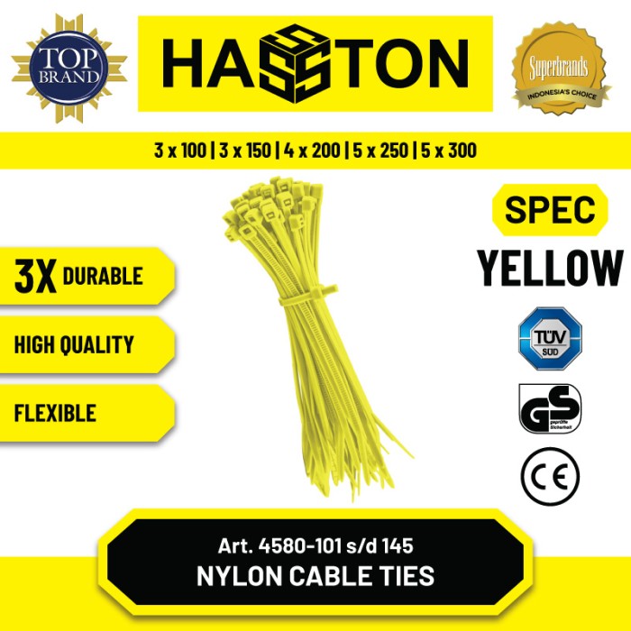 Hasston Kabel Ties/Cable Ties/Ikat Kabel 3x150mm (4580)