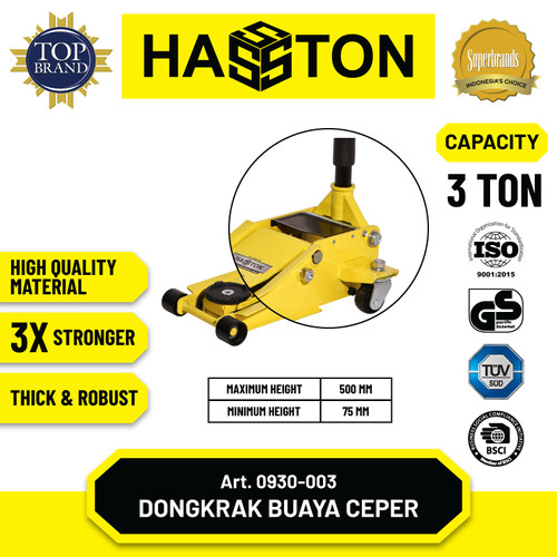 Hasston Dongkrak Buaya 3Ton Ceper/Hydraulic Low Profile Jack(0930-003)