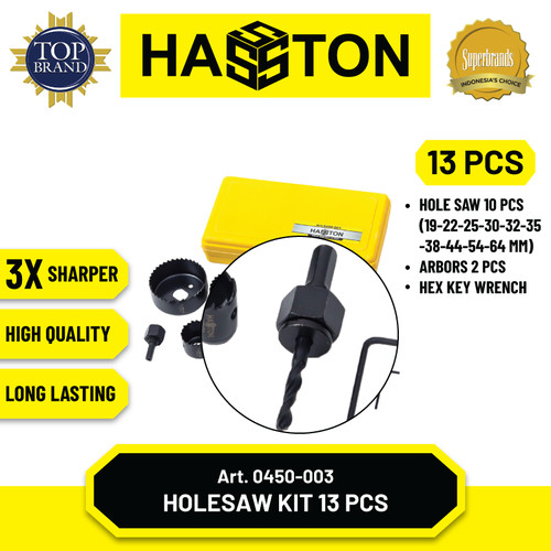 Hasston Mata Bor Hole Saw Kayu 13pcs (0450-003)