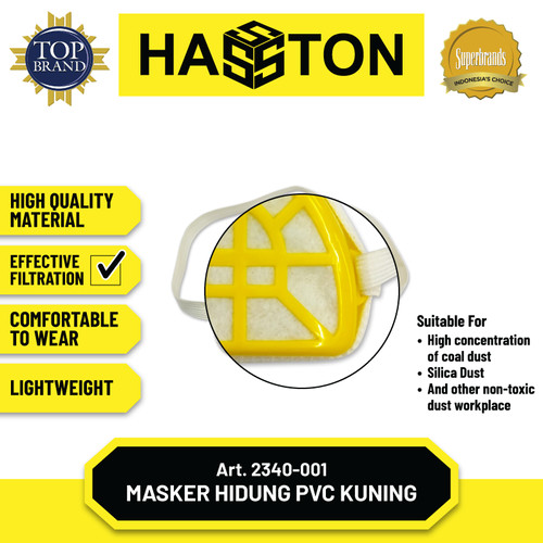 Hasston Masker Hidung PVC Kuning / Dusk Mask Protection (2340-001)