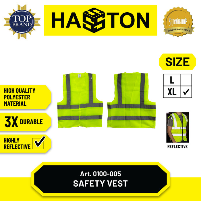Hasston Safety Vest Size L / Rompi Keselamatan Orange (0100-006)