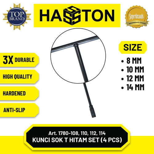 Kunci Sok T set Hasston - Paket Kunci Sok T 8 10 12 14 - Sok T Set