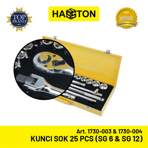 Hasston Kunci Socket 25pcs Chrome / Kunci Sok Set / Kunci Shock (1730)