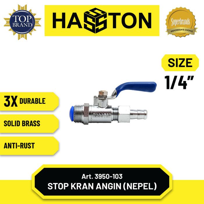 Hasston Stop Kran Angin 1/4'' / Stop Kran Kompresor (3950-103)