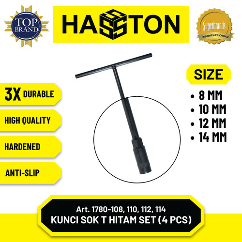 Kunci Sok T set Hasston - Paket Kunci Sok T 8 10 12 14 - Sok T Set