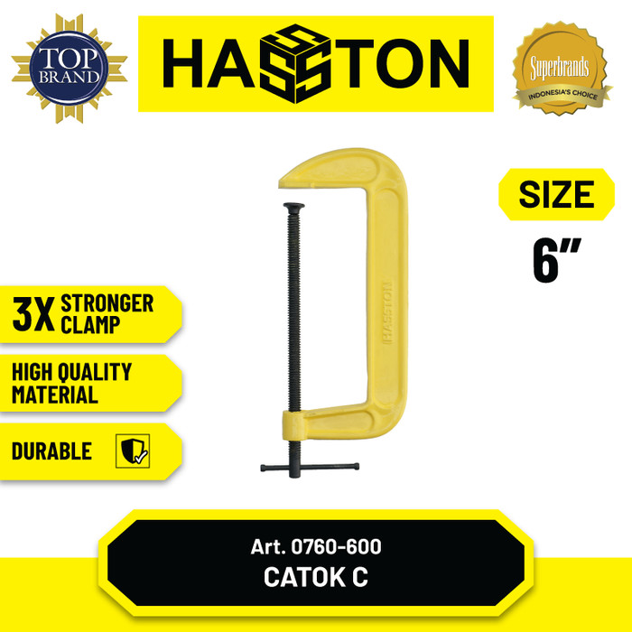 Hasston Alat Jepit Catok C / C-Clamp Klem C Kuning (0760)